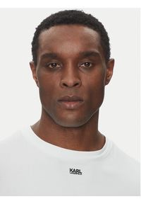 Karl Lagerfeld - KARL LAGERFELD T-Shirt 755058 552235 Biały Regular Fit. Typ kołnierza: dekolt w karo. Kolor: biały. Materiał: bawełna #5