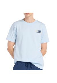Koszulka męska New Balance MT6179UMAA1 - niebieska. Kolor: niebieski. Materiał: bawełna. Długość rękawa: krótki rękaw. Długość: krótkie #1