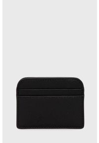 Calvin Klein etui na karty damski kolor czarny. Kolor: czarny. Materiał: materiał. Wzór: gładki