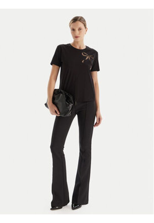 TwinSet - TWINSET T-Shirt 252TT2312 Czarny Regular Fit. Kolor: czarny. Materiał: bawełna