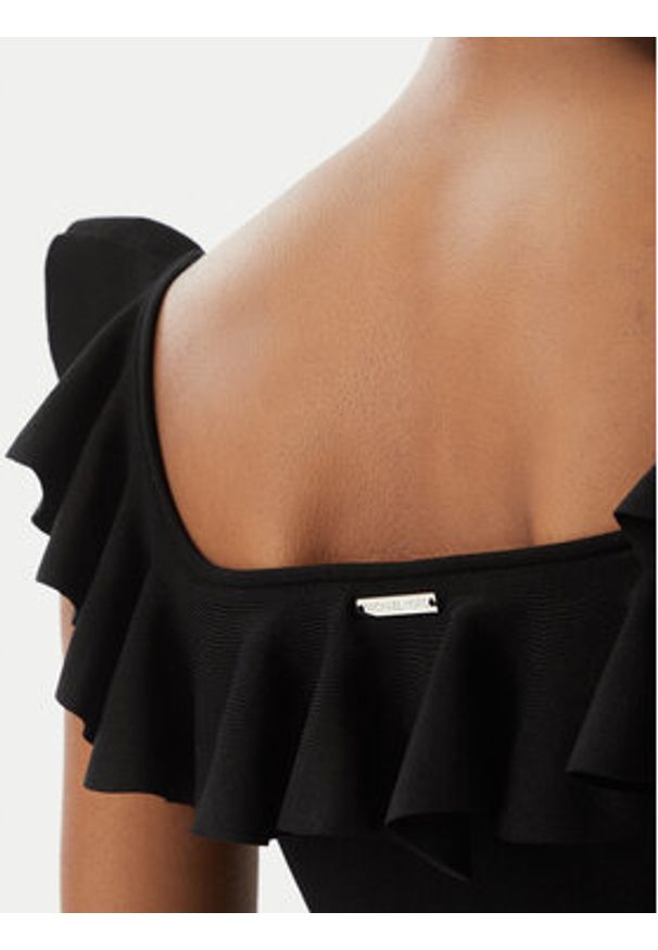 MICHAEL Michael Kors Bluzka MS661G033D Czarny Slim Fit. Kolor: czarny. Materiał: wiskoza