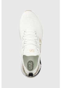EA7 Emporio Armani sneakersy kolor biały. Nosek buta: okrągły. Zapięcie: sznurówki. Kolor: biały. Materiał: guma. Obcas: na platformie #5