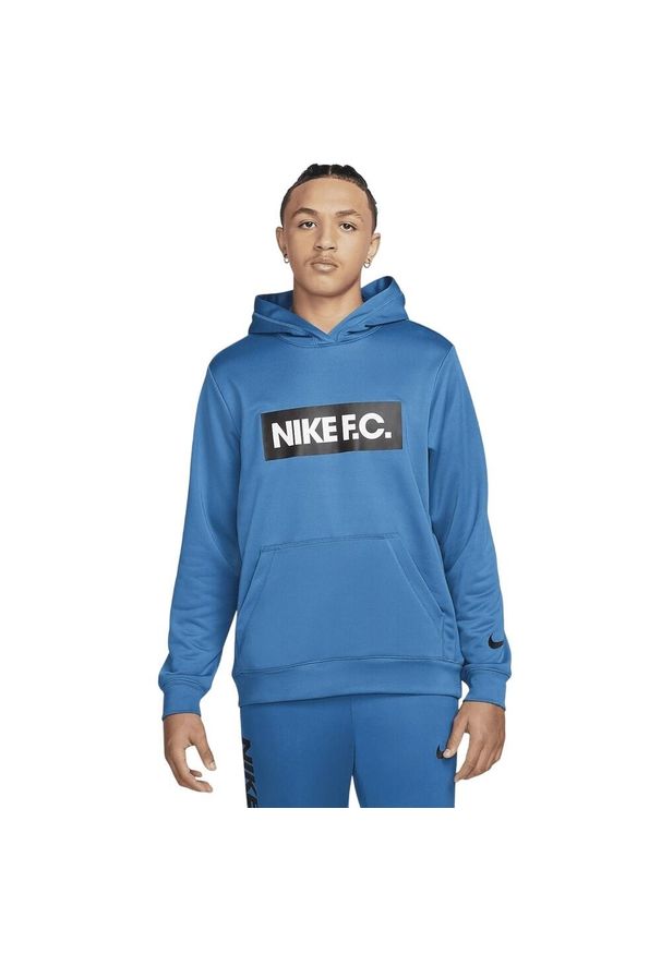 Nike - Męska Bluza Z Kapturem DF FC Libero. Typ kołnierza: kaptur. Kolor: niebieski