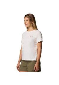 columbia - T-shirt sportowy z krótkim rękawem damski Rolling Bend Graphic SS Tee. Kolor: beżowy. Materiał: bawełna, elastan. Długość rękawa: krótki rękaw. Długość: krótkie