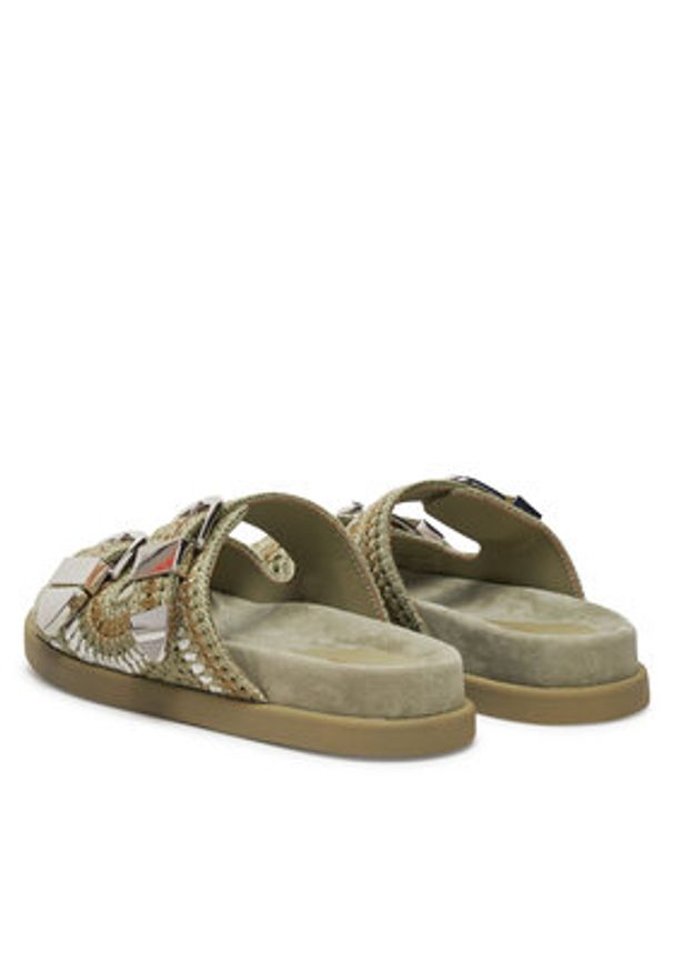 Aldo Klapki Bohodream 13967605 Zielony. Kolor: zielony. Materiał: materiał