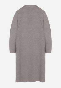 Born2be - Szary Klasyczny Niezapinany Kardigan Elitusa. Okazja: na co dzień. Kolor: szary. Materiał: jeans. Styl: klasyczny #5