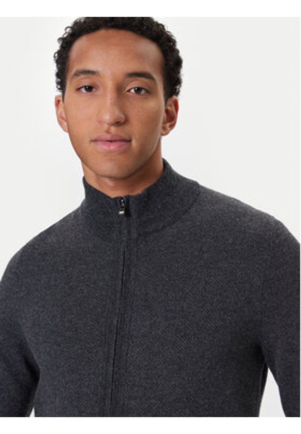 BOSS Kardigan H-Heterno 50549950 Szary Regular Fit. Kolor: szary. Materiał: wełna