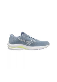 Buty do biegania damskie Mizuno Wave Rider 25. Zapięcie: sznurówki. Kolor: wielokolorowy, żółty, szary. Materiał: syntetyk, tkanina, materiał. Szerokość cholewki: normalna. Model: Mizuno Wave #1