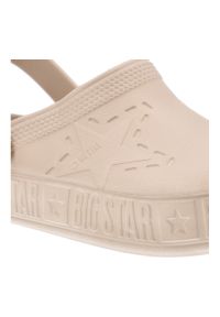 Big-Star - Beżowe Klapki Big Star Stylowe Obuwie Damskie. Okazja: na co dzień, na plażę. Kolor: beżowy. Wzór: nadruk. Sezon: lato. Styl: elegancki #3