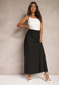 Renee - Czarna Rozkloszowana Spódnica High Waist z Marszczeniem w Pasie Nolisea. Stan: podwyższony. Kolor: czarny. Materiał: tkanina #4
