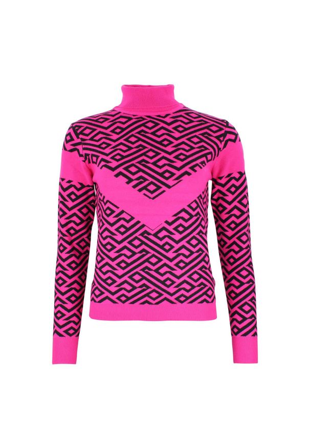 PEAK MOUNTAIN - Damski sweter z golfem Peak Mountain Adiamant. Typ kołnierza: golf. Kolor: różowy. Sezon: zima. Sport: golf