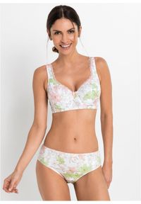 bonprix - Biustonosz bawełniany na fiszbinach (3 szt.). Kolor: biały. Materiał: bawełna. Wzór: nadruk, aplikacja, kwiaty, koronka #3