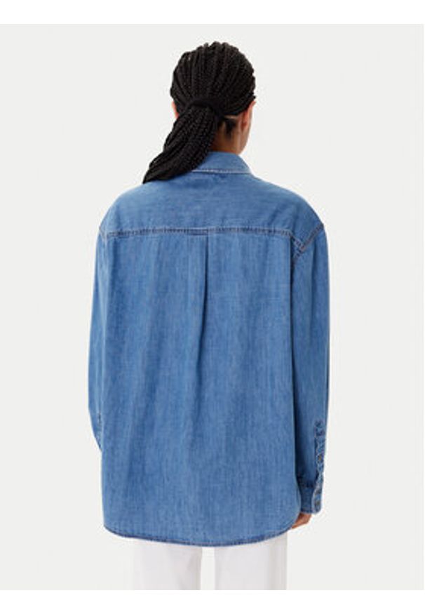 Tommy Jeans Koszula jeansowa DW0DW21073 Niebieski Relaxed Fit. Kolor: niebieski. Materiał: bawełna