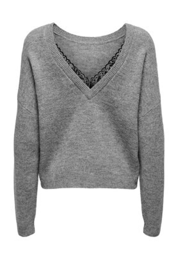 only - ONLY Sweter Manifesta 15329229 Szary Regular Fit. Kolor: szary. Materiał: syntetyk