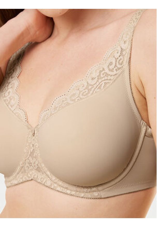 Triumph Biustonosz z fiszbiną Amourette 10210670 Beżowy. Kolor: beżowy. Materiał: syntetyk