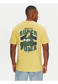 Puma T-Shirt Graphics Super 629639 Żółty Relaxed Fit. Kolor: żółty. Materiał: bawełna #4