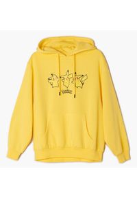 Cropp - Bluza z kapturem Pokémon - Żółty. Typ kołnierza: kaptur. Kolor: żółty. Materiał: bawełna, dzianina. Wzór: nadruk #1