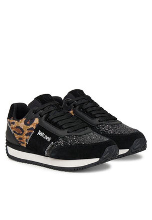 Just Cavalli Sneakersy 79RA3SR2 ZSD71 Czarny. Kolor: czarny. Materiał: skóra