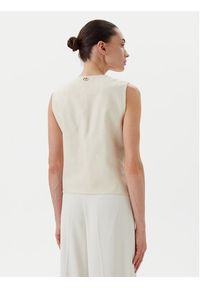 TwinSet - TWINSET Kamizelka 251TP2161 Beżowy Slim Fit. Kolor: beżowy. Materiał: wiskoza