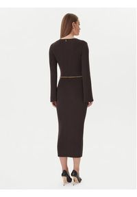 MICHAEL Michael Kors Sukienka dzianinowa MF5835G4VR Brązowy Slim Fit. Kolor: brązowy. Materiał: wełna #4