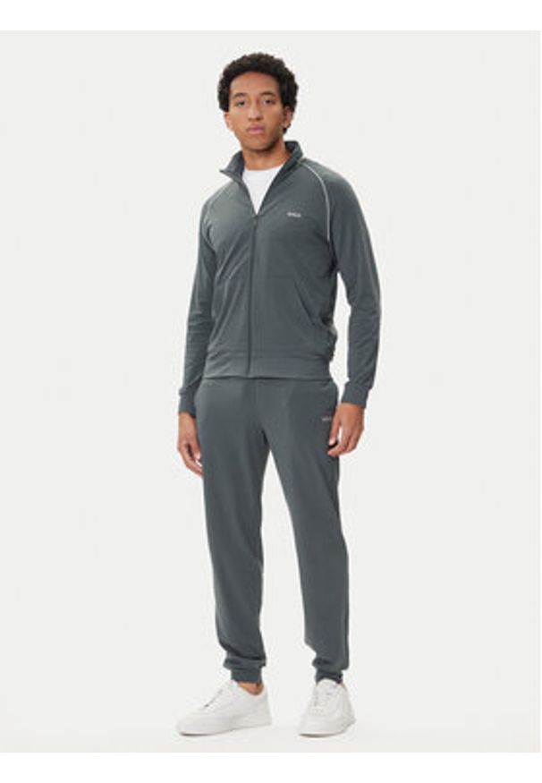 BOSS Spodnie dresowe Mix&Match 50515305 Zielony Regular Fit. Kolor: zielony. Materiał: bawełna