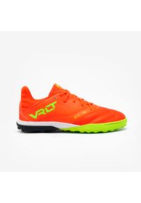 KIPSTA - Buty piłkarskie Kipsta Viralto II TF skórzane. Kolor: różowy, pomarańczowy, wielokolorowy. Materiał: skóra. Szerokość cholewki: normalna. Sport: piłka nożna