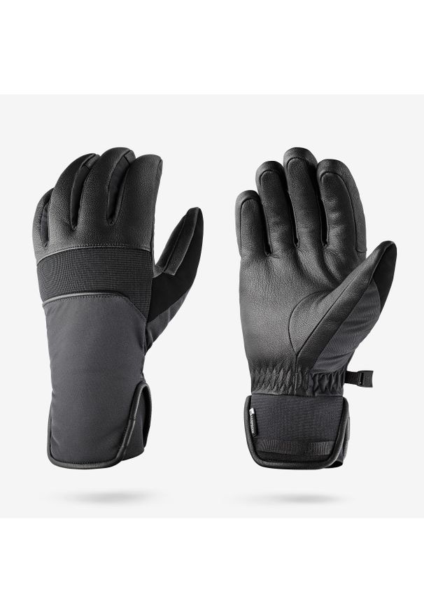 WEDZE - Rękawice narciarskie dla dorosłych Wedze 500 Sport. Kolor: czarny. Materiał: skóra, tkanina, dzianina, softshell, materiał, futro. Sport: narciarstwo