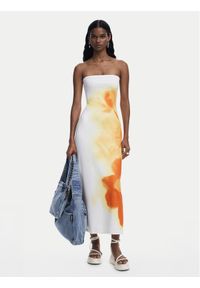 Desigual Sukienka letnia Amberes 25SWVK49 Écru Slim Fit. Materiał: syntetyk. Sezon: lato