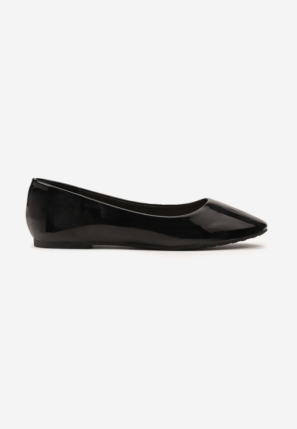 Born2be - Czarne Lakierowane Balerinki ze Skórzaną Wkładką Leazire. Kolor: czarny. Materiał: skóra, lakier. Styl: elegancki