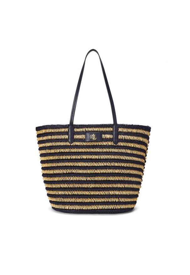 Lauren Ralph Lauren - LAUREN RALPH LAUREN Torebka Brie Striped Straw Large Tote Bag 431959019002 Granatowy. Kolor: niebieski