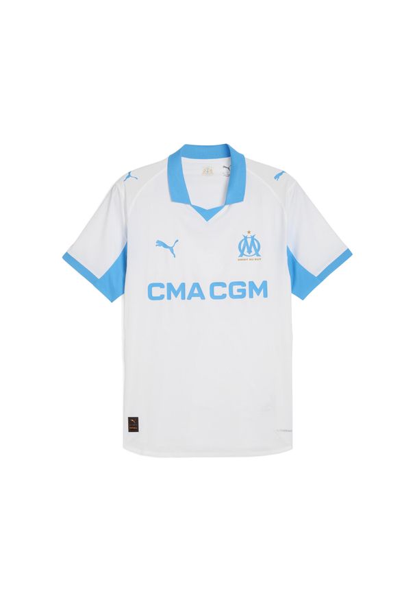 Puma - Męska koszulka domowa authentic PUMA Olympique Marsylia 25/26. Kolor: niebieski, wielokolorowy, biały. Sport: piłka nożna