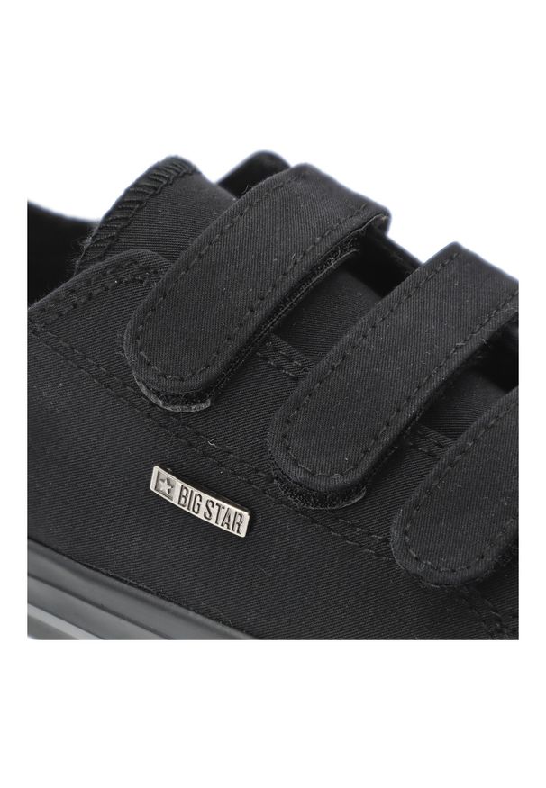 Big-Star - Trampki dziecięce Big Star, cholewka z materiału tekstylnego zapięcie na rzepy zaokrąglony wzmocniony nosek, czarne, TT374172. Okazja: na co dzień, na uczelnię, na spacer. Zapięcie: rzepy. Kolor: czarny. Materiał: materiał. Szerokość cholewki: normalna. Styl: casual, klasyczny, sportowy