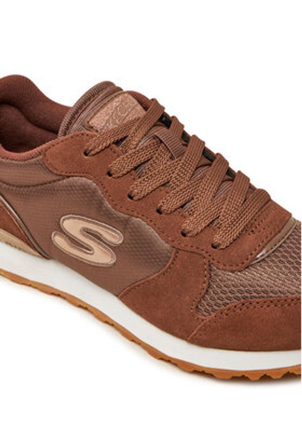 skechers - Skechers Sneakersy 111/CHOC Brązowy. Kolor: brązowy. Materiał: skóra, zamsz