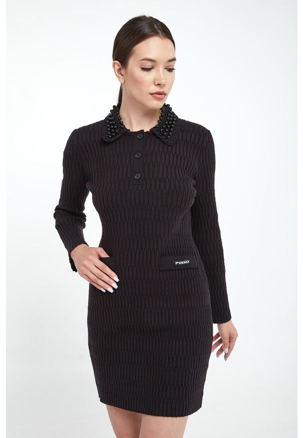 Pinko - Sukienka mini York Chocolate PINKO. Długość: mini
