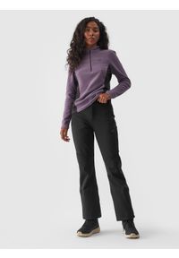 4f - 4F Spodnie narciarskie softshellowe membrana 10000 damskie - czarne XS. Kolor: czarny. Materiał: tkanina, materiał, softshell, dzianina, syntetyk. Technologia: Windstopper. Sezon: zima. Sport: narciarstwo #1