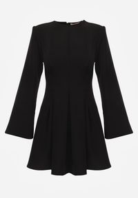Renee - Czarna Rozkloszowana Sukienka VICES z Rozszerzanymi Rękawami Natileza. Okazja: na randkę, na imprezę. Kolor: czarny #8