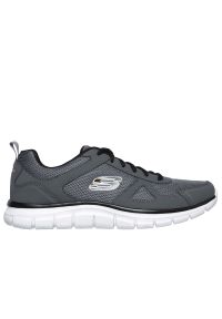 skechers - Buty męskie Skechers Track 52631CCBK - szare. Okazja: na co dzień. Zapięcie: sznurówki. Kolor: szary. Materiał: materiał, skóra, syntetyk. Szerokość cholewki: normalna. Wzór: aplikacja. Model: Skechers Sport