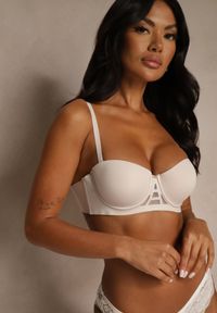 Renee - Beżowy Klasyczny Biustonosz Typu Balkonetka Doriesana. Kolor: beżowy. Materiał: jeans #1