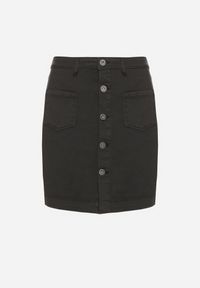 Born2be - Ciemnoszara Spódnica Jeansowa z Bawełny z Guzikami Liluena. Okazja: na co dzień. Kolor: szary. Materiał: jeans, bawełna. Styl: klasyczny, casual, elegancki #6