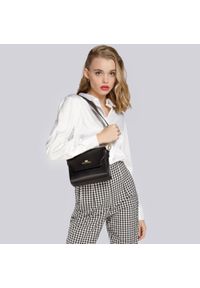 Wittchen - Damska torebka skórzana pudełkowa. Kolor: czarny. Wzór: haft, paski. Dodatki: z haftem. Materiał: skórzane. Styl: casual, elegancki #5