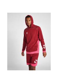 Bluza z kapturem Hummel hmlLEAD poly. Typ kołnierza: kaptur. Kolor: czerwony, wielokolorowy, brązowy. Sport: fitness #1