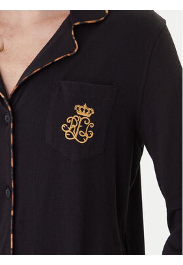 Lauren Ralph Lauren - LAUREN RALPH LAUREN Piżama ILN72467F Czarny Regular Fit. Kolor: czarny. Materiał: bawełna, wiskoza