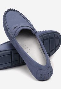 Born2be - Niebieskie Mokasyny Euthophai. Okazja: na co dzień. Kolor: niebieski. Materiał: skóra. Szerokość cholewki: normalna. Wzór: aplikacja. Styl: casual #2