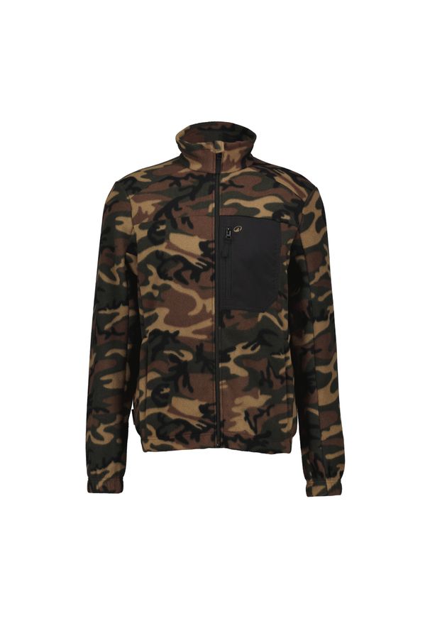SOLOGNAC - Polar outdoor Solognac 500 camo. Typ kołnierza: kołnierzyk stójkowy. Kolor: zielony. Materiał: bawełna, materiał, poliester. Sport: outdoor