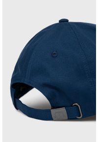TOMMY HILFIGER - Tommy Hilfiger czapka bawełniana gładka. Kolor: niebieski. Materiał: bawełna. Wzór: gładki