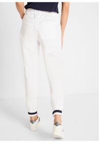 Spodnie "papertouch" z dekoracyjnym ściągaczem bonprix biały. Kolor: biały #5