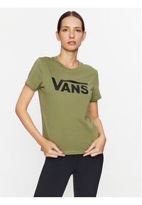Vans T-Shirt Wm Flying V Crew Tee VN0A3UP4 Zielony Regular Fit. Kolor: zielony. Materiał: bawełna