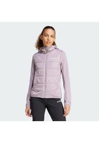 Adidas - Kurtka Terrex Multi Hybrid Insulated Hooded. Kolor: różowy, wielokolorowy, fioletowy. Materiał: polar, materiał #1