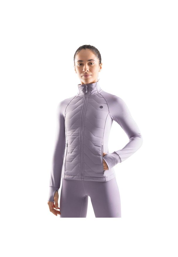 SIROKO - Damska lekka ocieplana kurtka treningowa Fitness Siroko Empower. Kolor: fioletowy. Materiał: materiał. Sezon: zima. Styl: sportowy