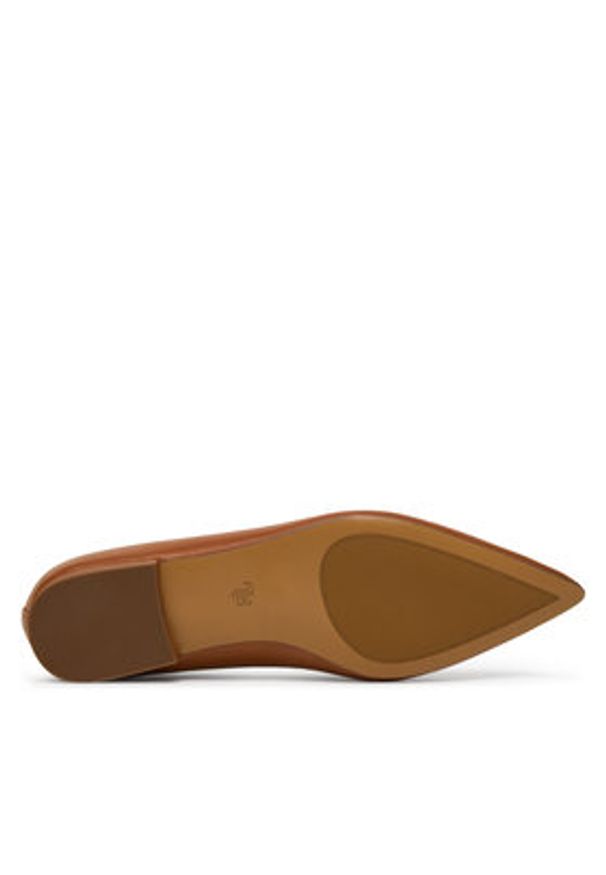 Lauren Ralph Lauren - LAUREN RALPH LAUREN Baleriny Londyn 802P09039002 Brązowy. Kolor: brązowy. Materiał: skóra